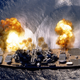 The USS Iowa fires a full broadside. Photo credit: U.S. Navy
